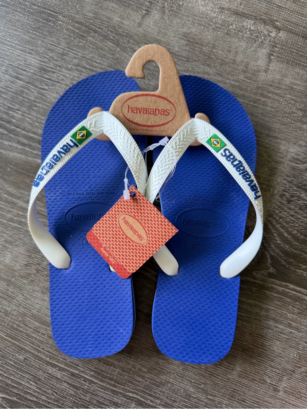 Havaianas Royal Blue Flip Flops with White Straps